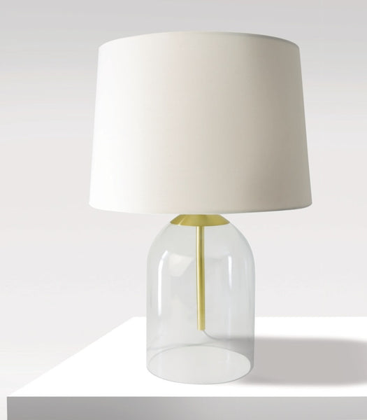 AU - Lampe à poser verre et blanc Preseley