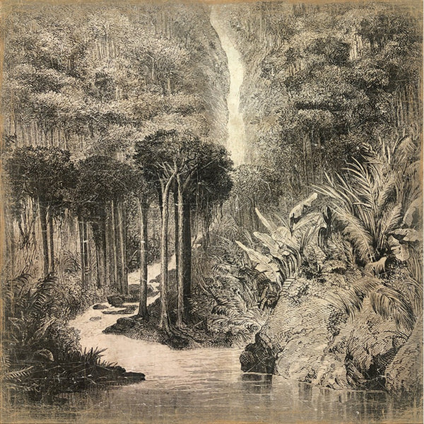 Toile murale Lys papier froissé noir et blanc
