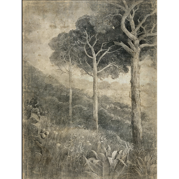 Toile murale Mandel papier froissé noir et blanc