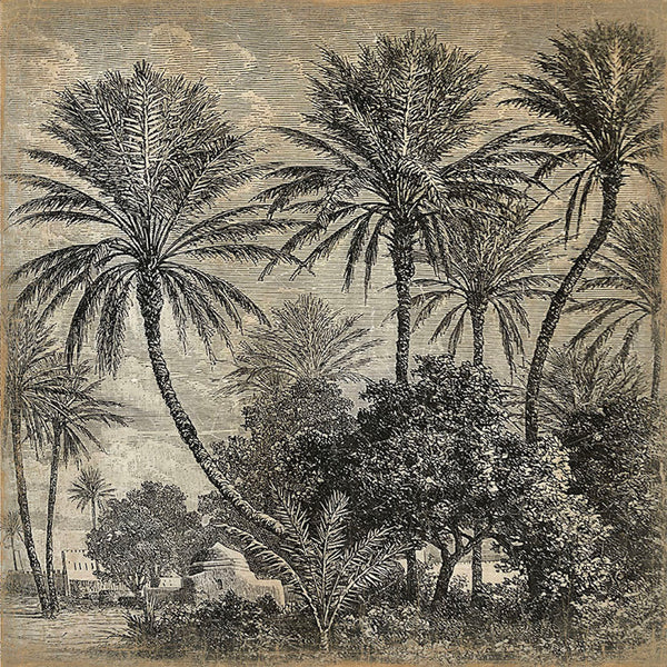 Toile Ameca en papier froissé recyclé et baguettes bois 120x120cm