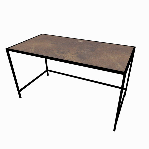Bureau sur mesure Mella métal noir et métal veilli