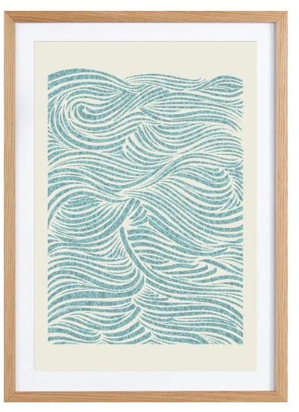 Cadre avec affiche Ourthe bleu