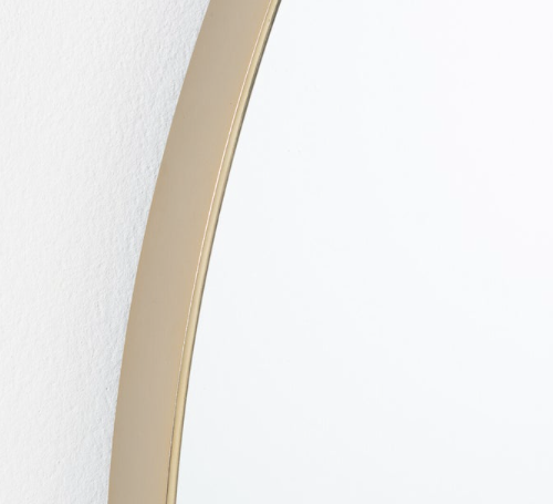 Miroir Déco Salado en métal brossé laiton vieilli Ø120