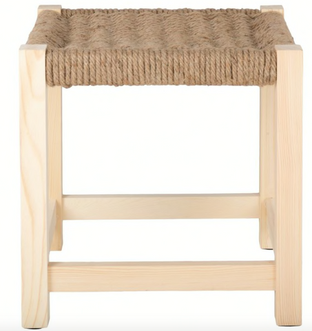 Tabouret Pastaza en corde de fibre végétale tressée et peuplier
