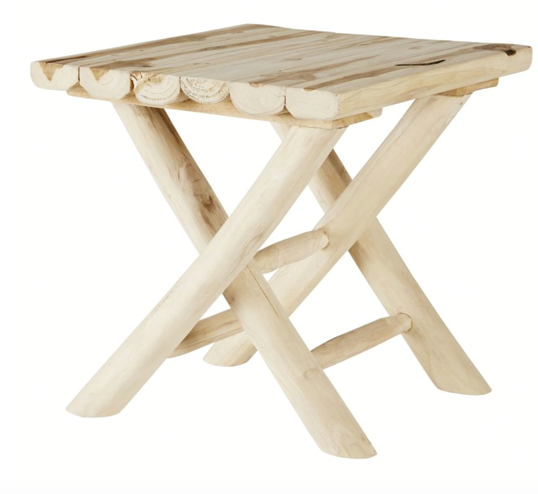 Tabouret Morona en teck brut