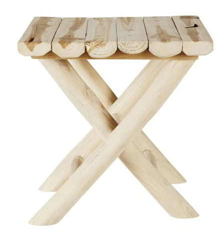 Tabouret Morona en teck brut