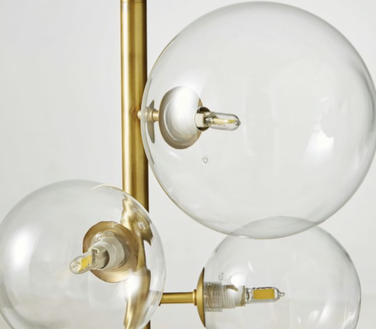 Lampe Jubones en métal laiton et globes verre