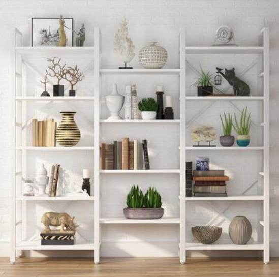 US - Étagère triple Neponset en bois manufacturé blanc