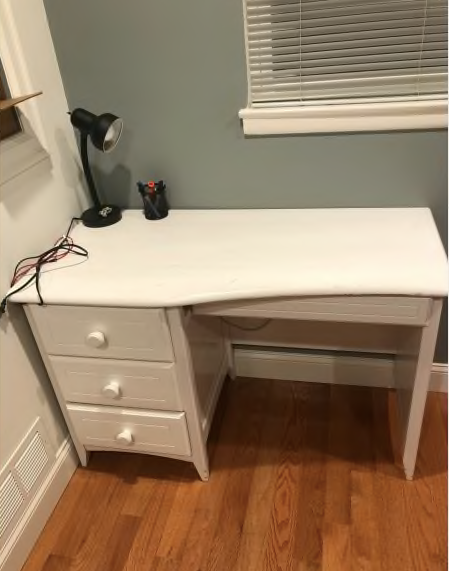 US - Bureau Maline en bois blanc