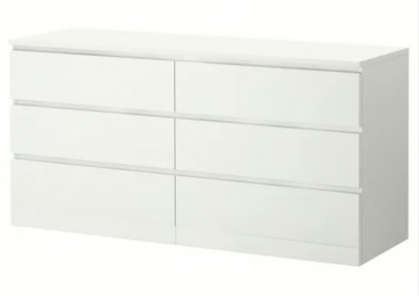 US - Bibliothèque basse Presquile en MDF blanc