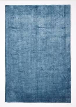 US - Tapis Michigamme en laine et coton bleu