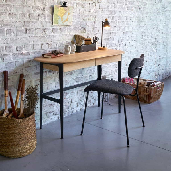 Chaise Engano en métal et tweed