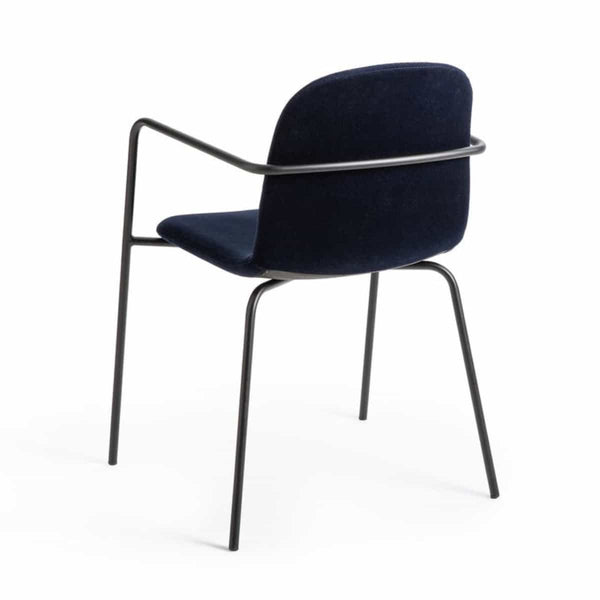 Fauteuil Curaco en acier et velours