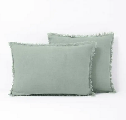 Housse de coussin Thur en lin vert d'eau