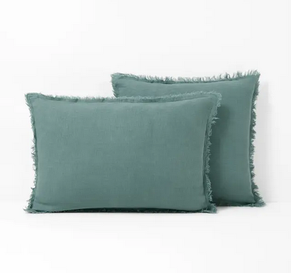 Housse de coussin Thur en lin bleu céladon