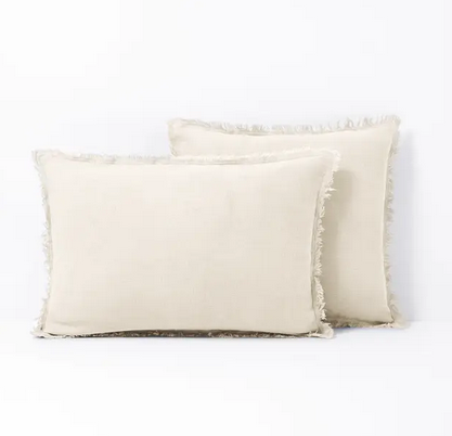 Housse de coussin Thur en lin écru