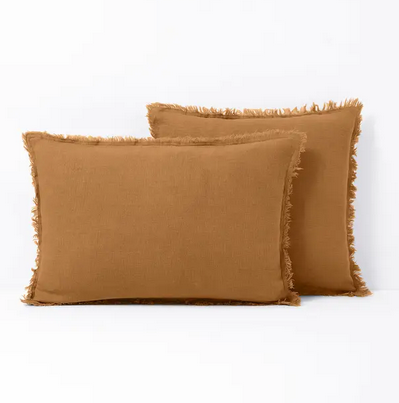 Housse de coussin Thur en lin caramel