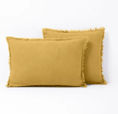 Housse de coussin Thur en lin jaune maïs