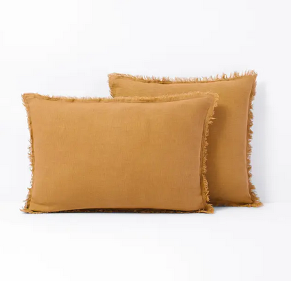 Housse de coussin Thur en lin ocre