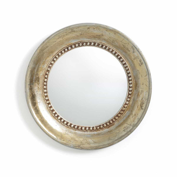 Miroir rond Restonica doré vielli