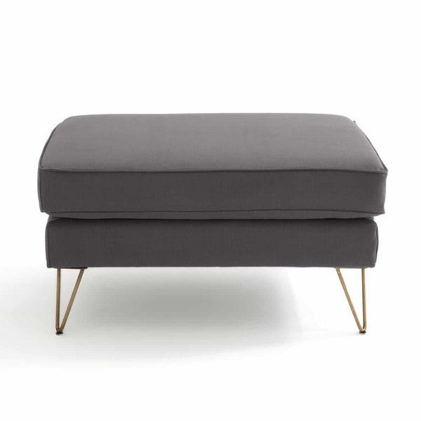 Pouf Elbe en coton et lin