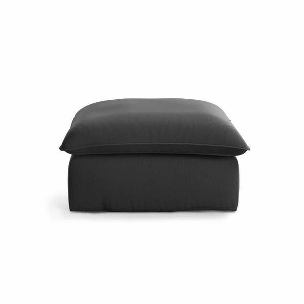 Pouf Eure en coton et lin