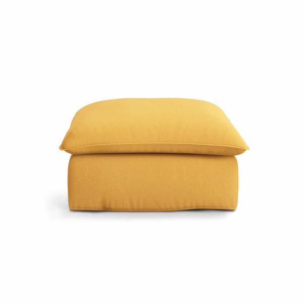 Pouf Eure en coton et lin