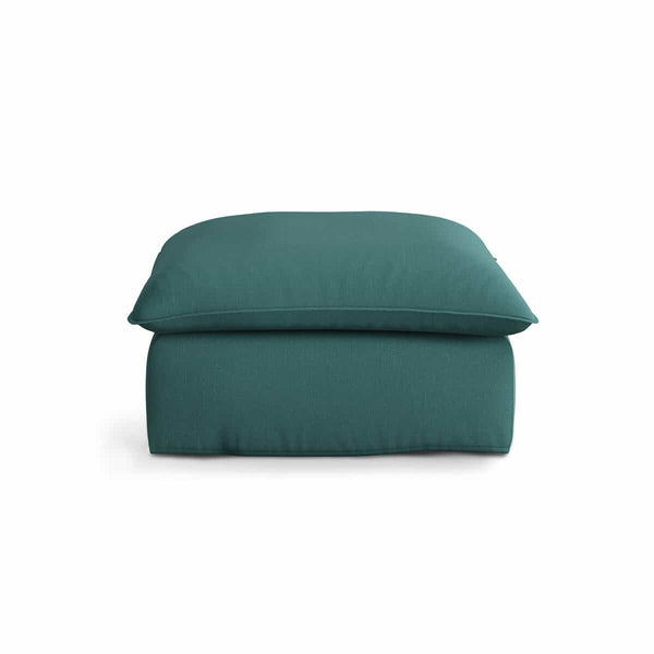 Pouf Eure en coton et lin