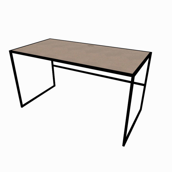 Bureau sur mesure Rino métal noir et cuir