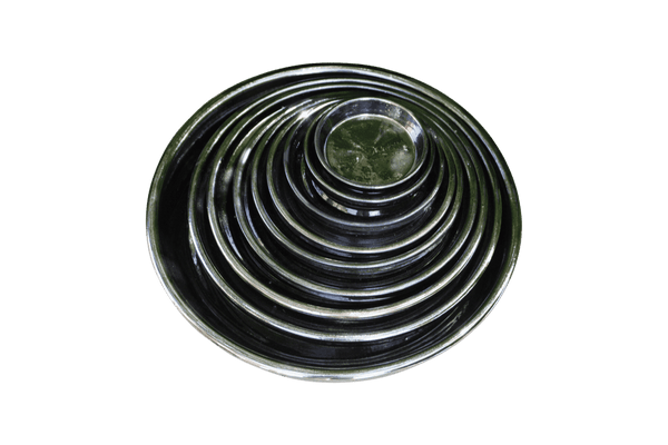 Pot et sooucoupe Rebord en terre cuite métal