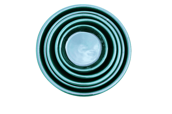 Pot et soucoupe Saint-Tropez en terre cuite jade