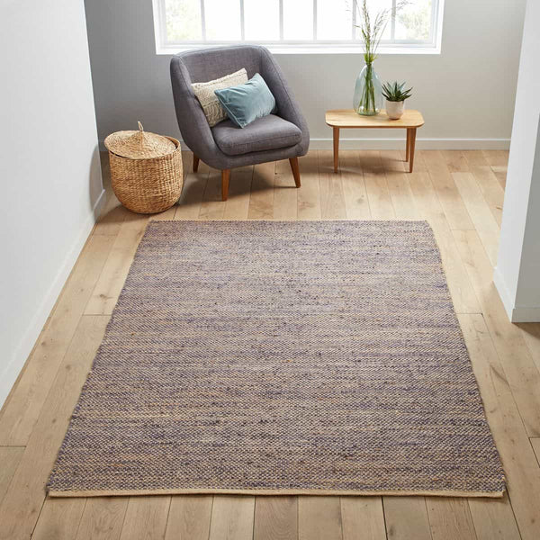 Tapis Louge en jute bleu