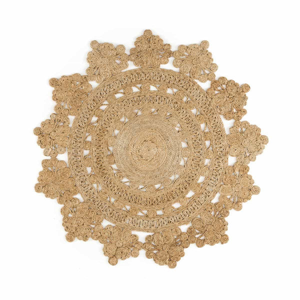 Tapis rond Menoge en jute naturel