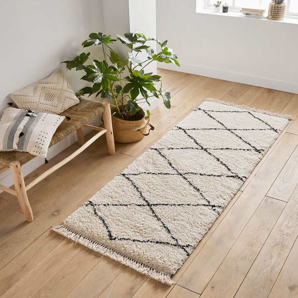 Tapis de couloir style berbère MODER, écru