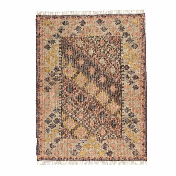 Tapis Noue en jute et coton multicolore