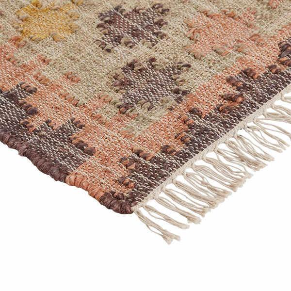 Tapis Noue en jute et coton multicolore