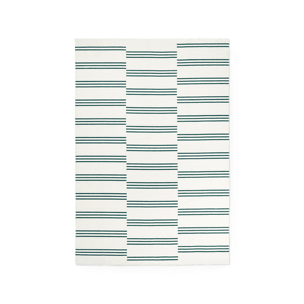 Tapis Rio Urè en laine cream/green