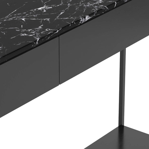 Console Maevarano métal et marbre noir