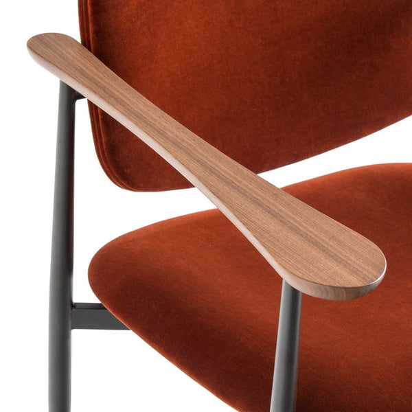 Fauteuil Feldaist coton rouge cinabre