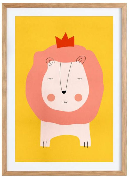 Affiche cadre bois Mur jaune