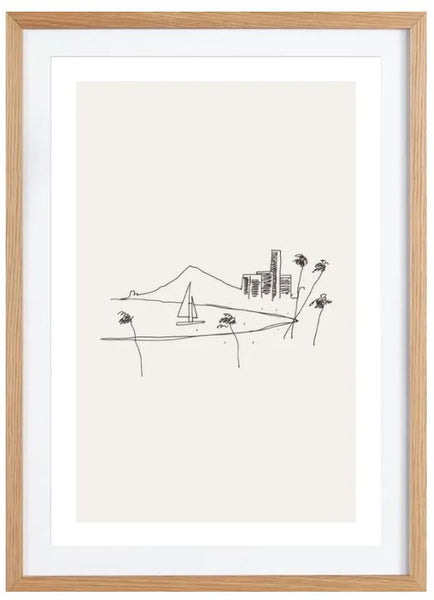 Cadre avec affiche, Sûre, noir et blanc
