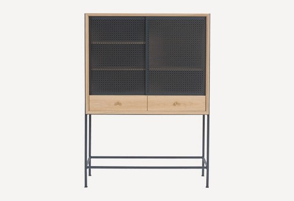 Armoire Sanna chêne et métal