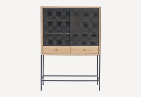 Armoire Sanna chêne et métal
