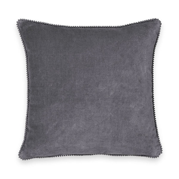 Housse de coussin Trouille en velours gris