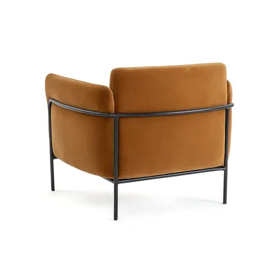 SP Fauteuil Vaupes en velours caramel