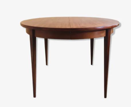 Table ronde à rallonge Morava en bois de teck