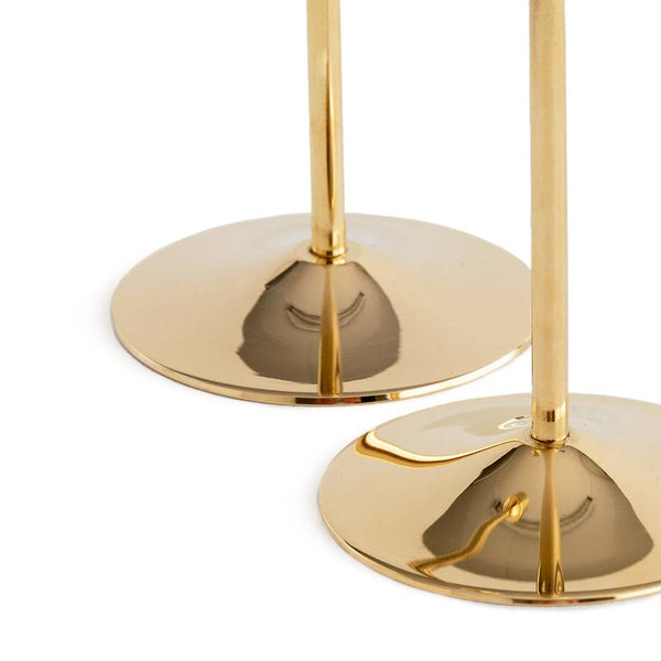 Lot de 2 bougeoirs Drov en laiton