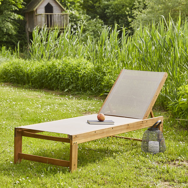 Lot de 2 bains de soleil en bois d'acacia et textilène FEYT, gris