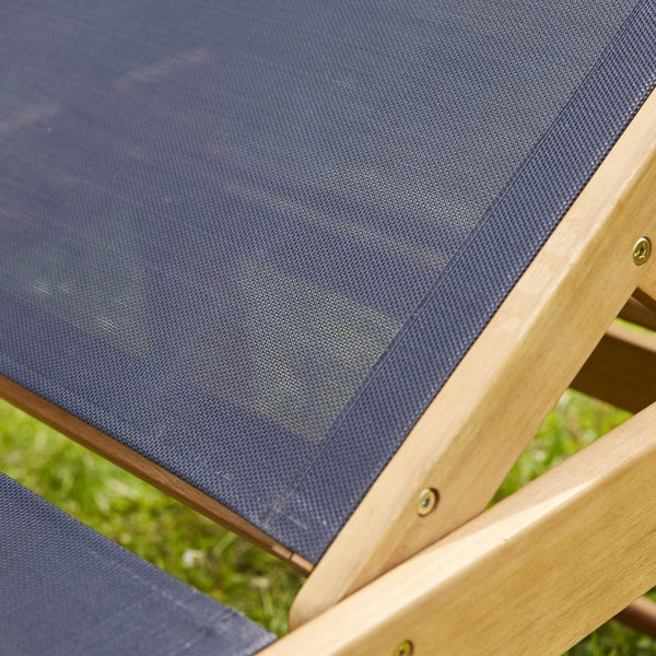 Lot de 2 bains de soleil en bois d'acacia et textilène FEYTnoir