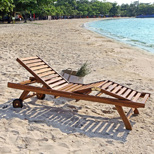 Bain de soleil en teck huilé LASPIALADE, marron